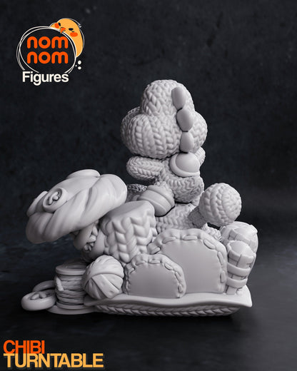 Knitted Green Dino | Resin Garage Kit Figure Video Game Fan Art | Nomnom Figures