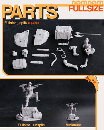 Firey Barbarian | Resin Garage Kit Figure D&D Video Game Fan Art | Nomnom Figures