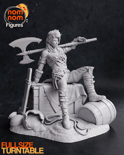 Firey Barbarian | Resin Garage Kit Figure D&D Video Game Fan Art | Nomnom Figures