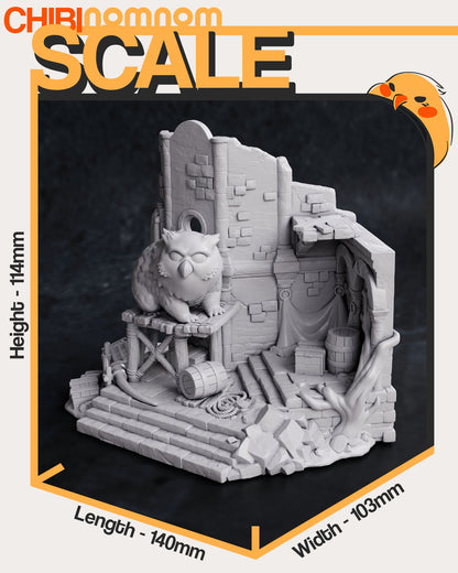 Baby Owlbear | Resin Garage Kit Figure D&D Video Game Fan Art | Nomnom Figures