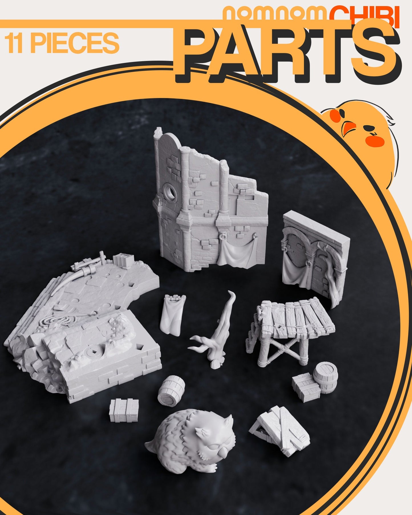 Baby Owlbear | Resin Garage Kit Figure D&D Video Game Fan Art | Nomnom Figures