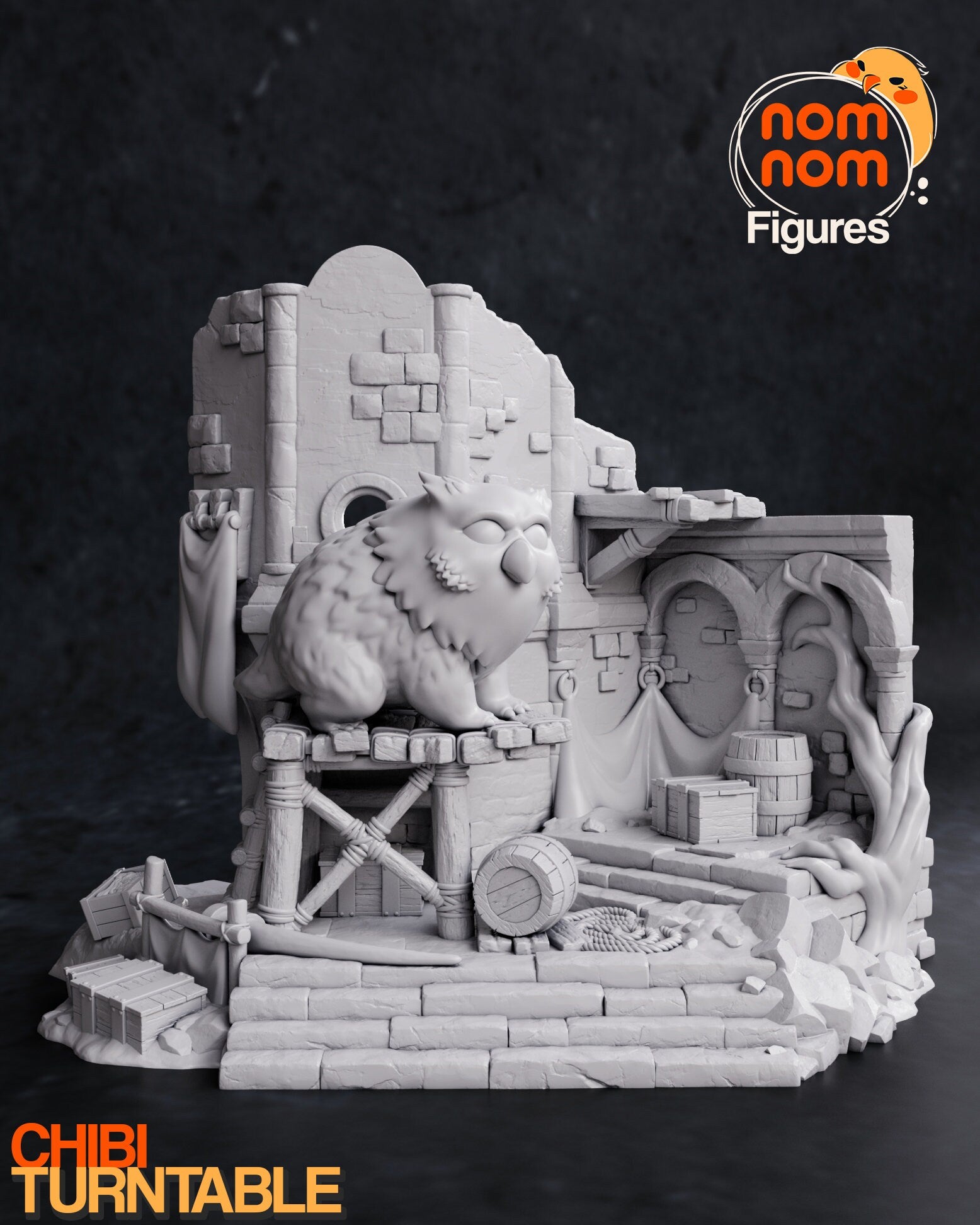 Baby Owlbear | Resin Garage Kit Figure D&D Video Game Fan Art | Nomnom Figures