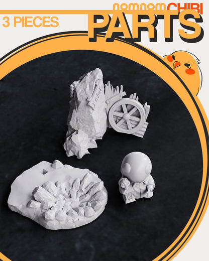 Chibi Stabby Guy | Resin Garage Kit Figure Video Game Fan Art | Nomnom Figures