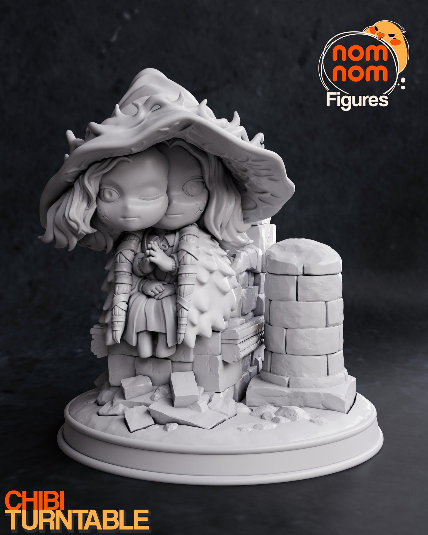 Chibi Blue Witch | Resin Garage Kit Figure Video Game Fan Art | Nomnom Figures