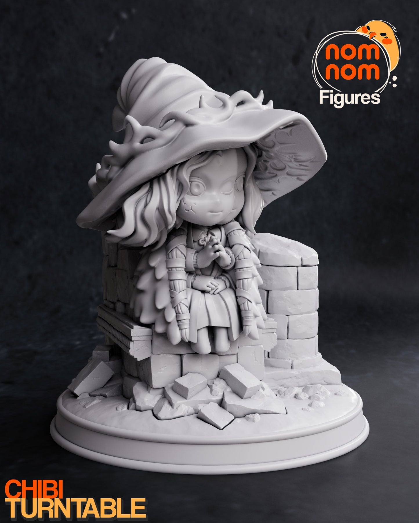 Chibi Blue Witch | Resin Garage Kit Figure Video Game Fan Art | Nomnom Figures