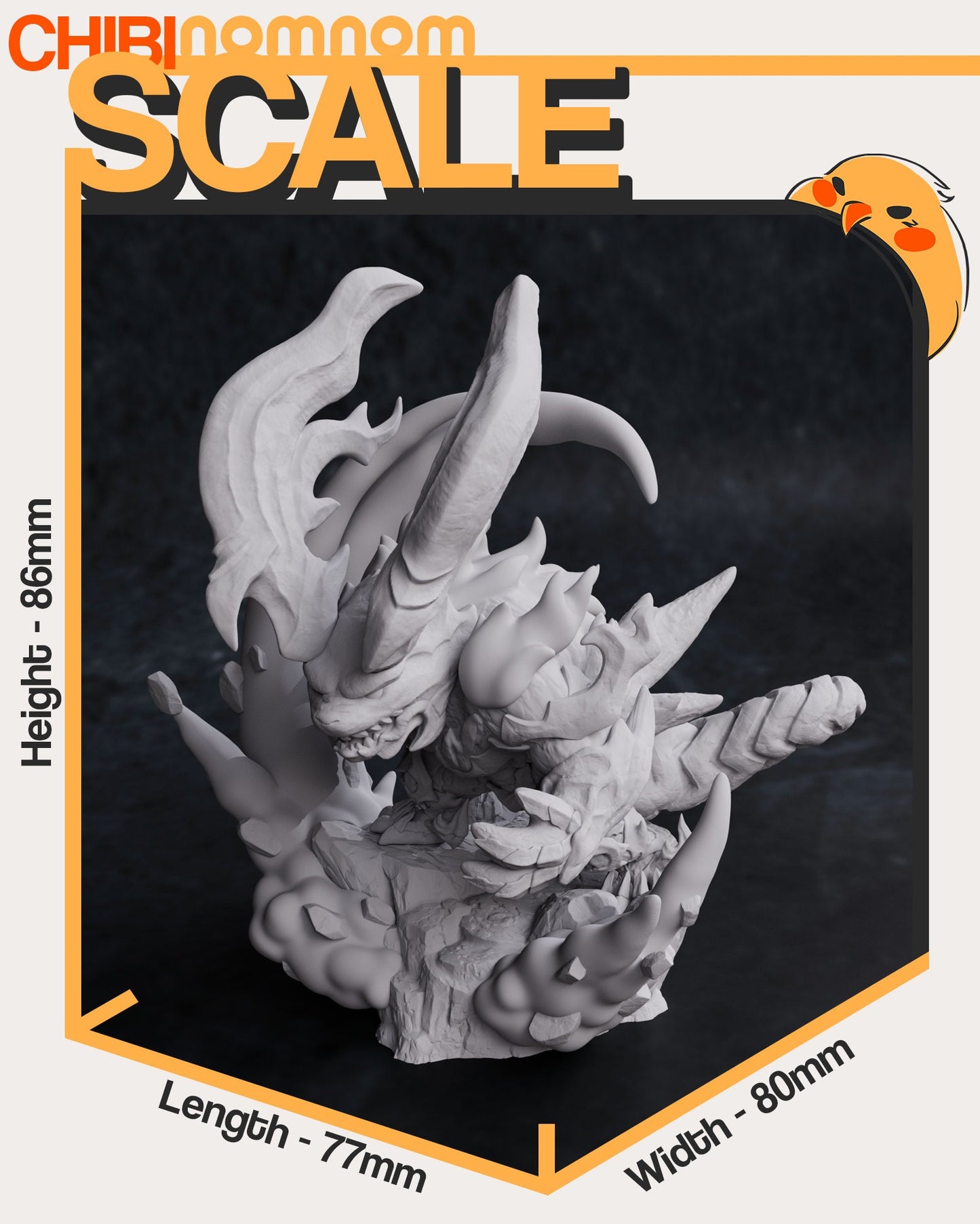 Chibi Fiery Esper | Resin Garage Kit Figure Video Game Fan Art | Nomnom Figures