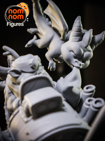 Chibi Mischievous Dragon | Resin Garage Kit Figure Video Game Fan Art | Nomnom Figures