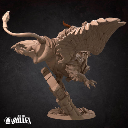 Dwarf Gryphon Master | TABLETOP SCALE | TTRPG Miniature | Bite the Bullet | Unpainted, Unplated Resin 8k