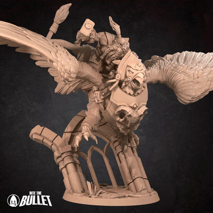 Dwarf Gryphon Master | TABLETOP SCALE | TTRPG Miniature | Bite the Bullet | Unpainted, Unplated Resin 8k