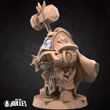 Dwarf High Priest | TABLETOP SCALE | TTRPG Miniature | Bite the Bullet | Unpainted, Unplated Resin 8k