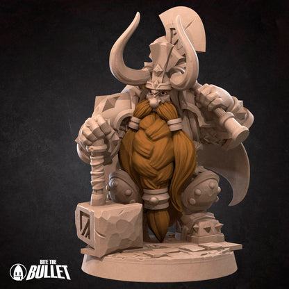 Dwarf King | TABLETOP SCALE | TTRPG Miniature | Bite the Bullet | Unpainted, Unplated Resin 8k