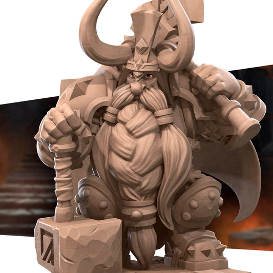 Dwarf King | TABLETOP SCALE | TTRPG Miniature | Bite the Bullet | Unpainted, Unplated Resin 8k