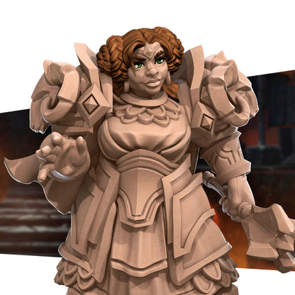 Dwarf Priestess | TABLETOP SCALE | TTRPG Miniature | Bite the Bullet | Unpainted, Unplated Resin 8k