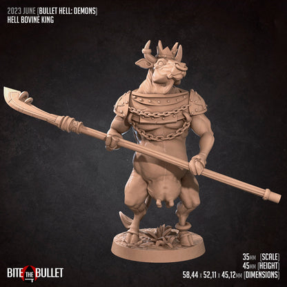 Hell Bovines, Demon Minotaurs | TABLETOP SCALE | TTRPG Miniature | Bite the Bullet | Unpainted, Unplated Resin 8k