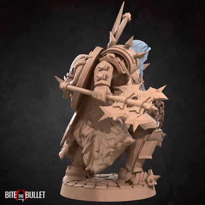 Bullet Hell, Hero Barbarian, Male | TABLETOP SCALE | D&D TTRPG Miniature | Bite the Bullet | Unpainted, Unplated Resin 8k