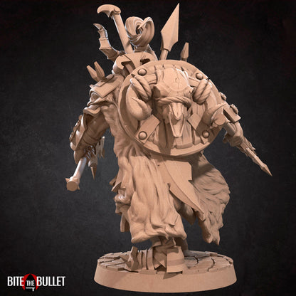 Bullet Hell, Hero Barbarian, Male | TABLETOP SCALE | D&D TTRPG Miniature | Bite the Bullet | Unpainted, Unplated Resin 8k