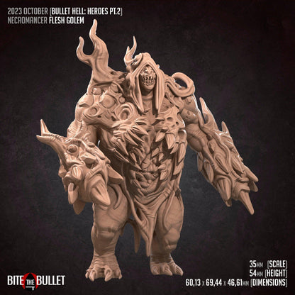 Necromancer Flesh Golem | TABLETOP SCALE | TTRPG Miniature | Bite the Bullet | Unpainted, Unplated Resin 8k