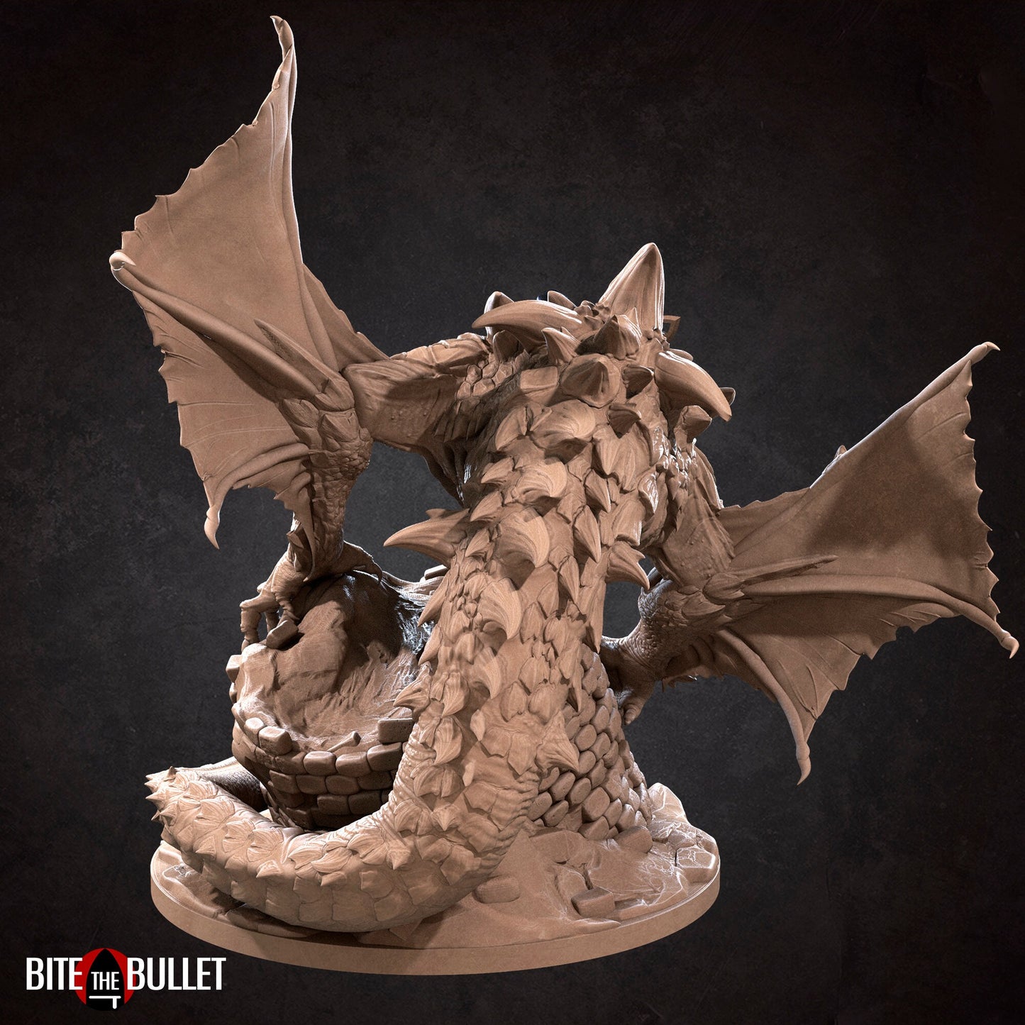Nightfall the Corrupted Wyvern | TABLETOP SCALE | TTRPG Miniature | Bite the Bullet | Unpainted, Unplated Resin 8k