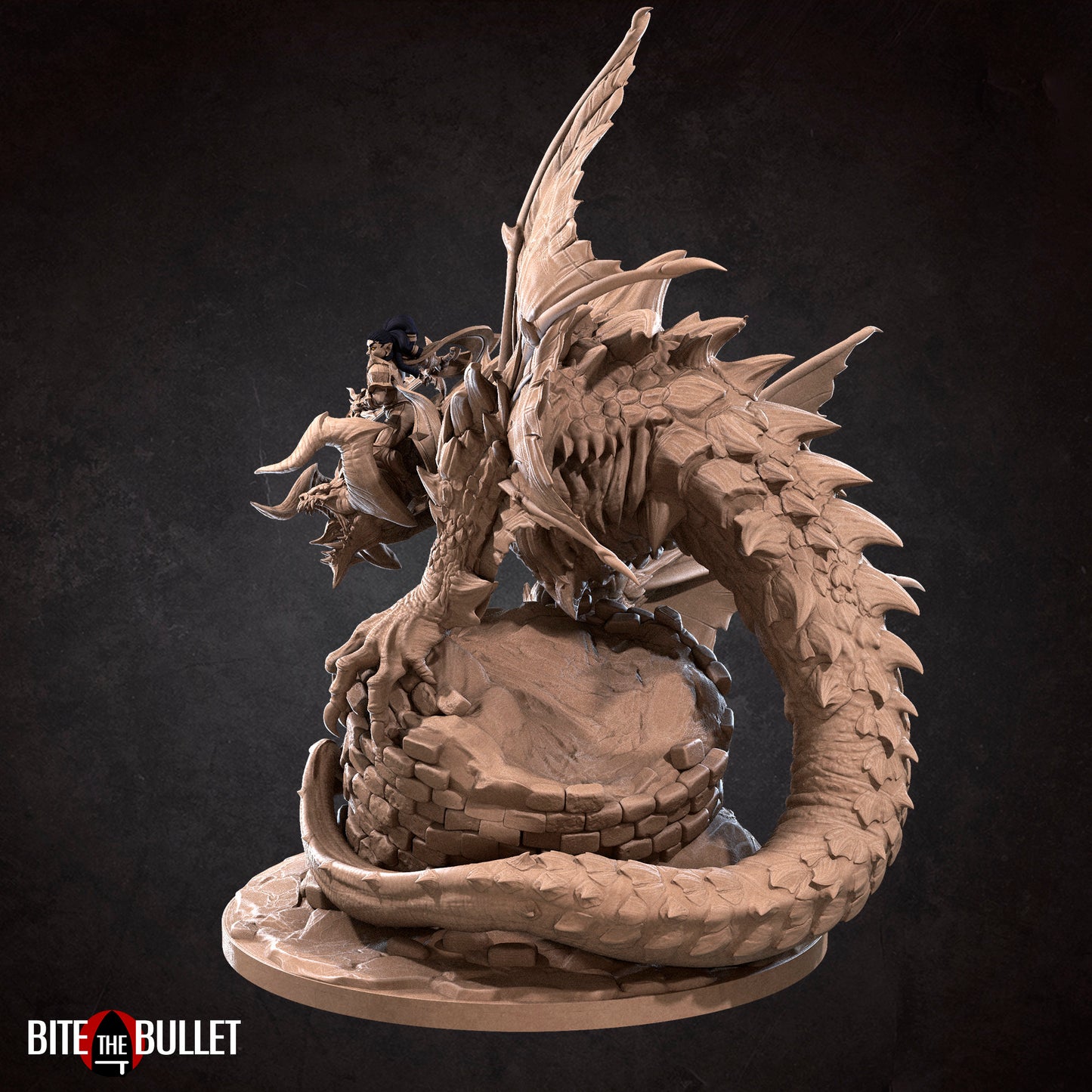 Nightfall the Corrupted Wyvern | TABLETOP SCALE | TTRPG Miniature | Bite the Bullet | Unpainted, Unplated Resin 8k