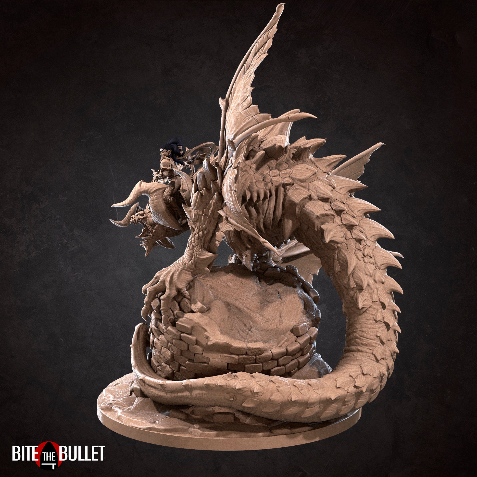 Nightfall the Corrupted Wyvern | TABLETOP SCALE | TTRPG Miniature | Bite the Bullet | Unpainted, Unplated Resin 8k