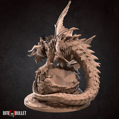 Nightfall the Corrupted Wyvern | TABLETOP SCALE | TTRPG Miniature | Bite the Bullet | Unpainted, Unplated Resin 8k