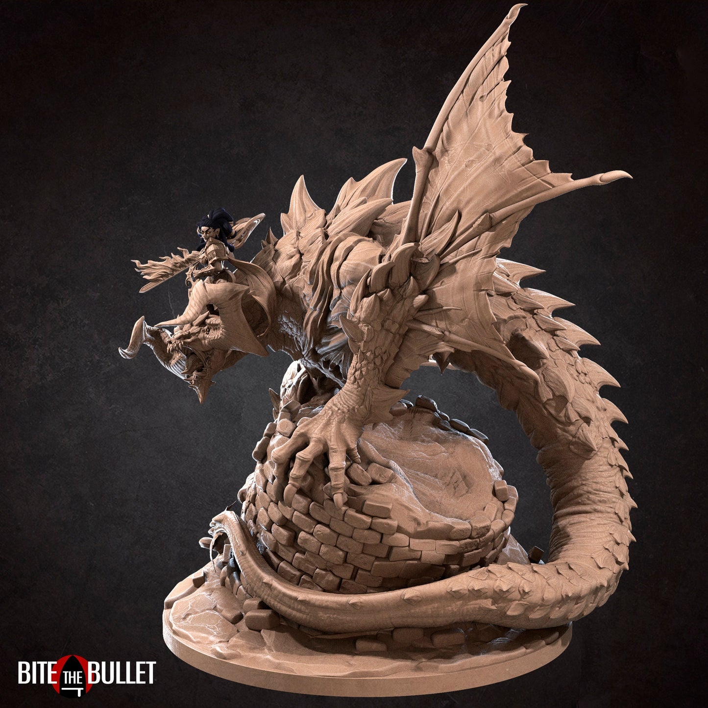 Nightfall the Corrupted Wyvern | TABLETOP SCALE | TTRPG Miniature | Bite the Bullet | Unpainted, Unplated Resin 8k