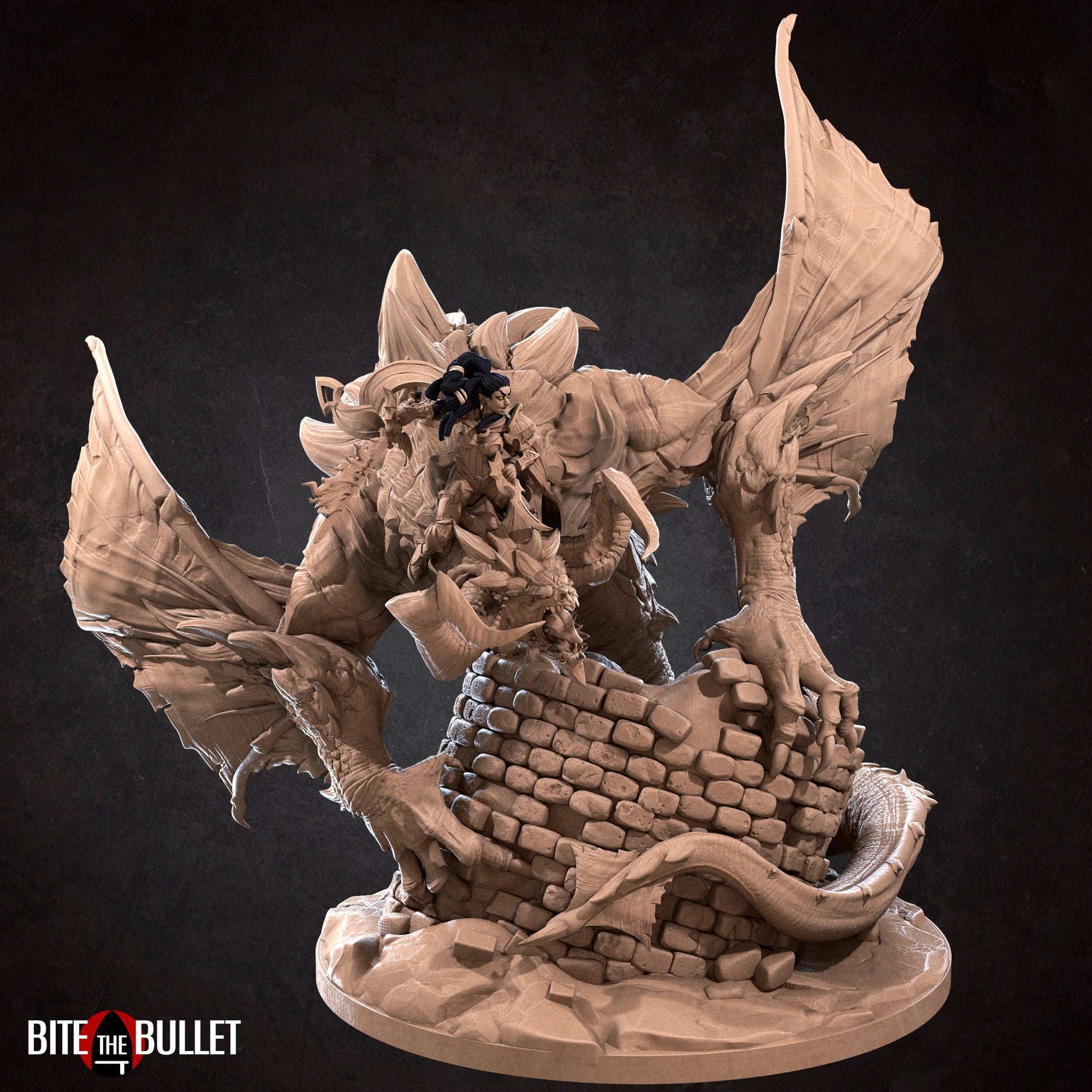Nightfall the Corrupted Wyvern | TABLETOP SCALE | TTRPG Miniature | Bite the Bullet | Unpainted, Unplated Resin 8k