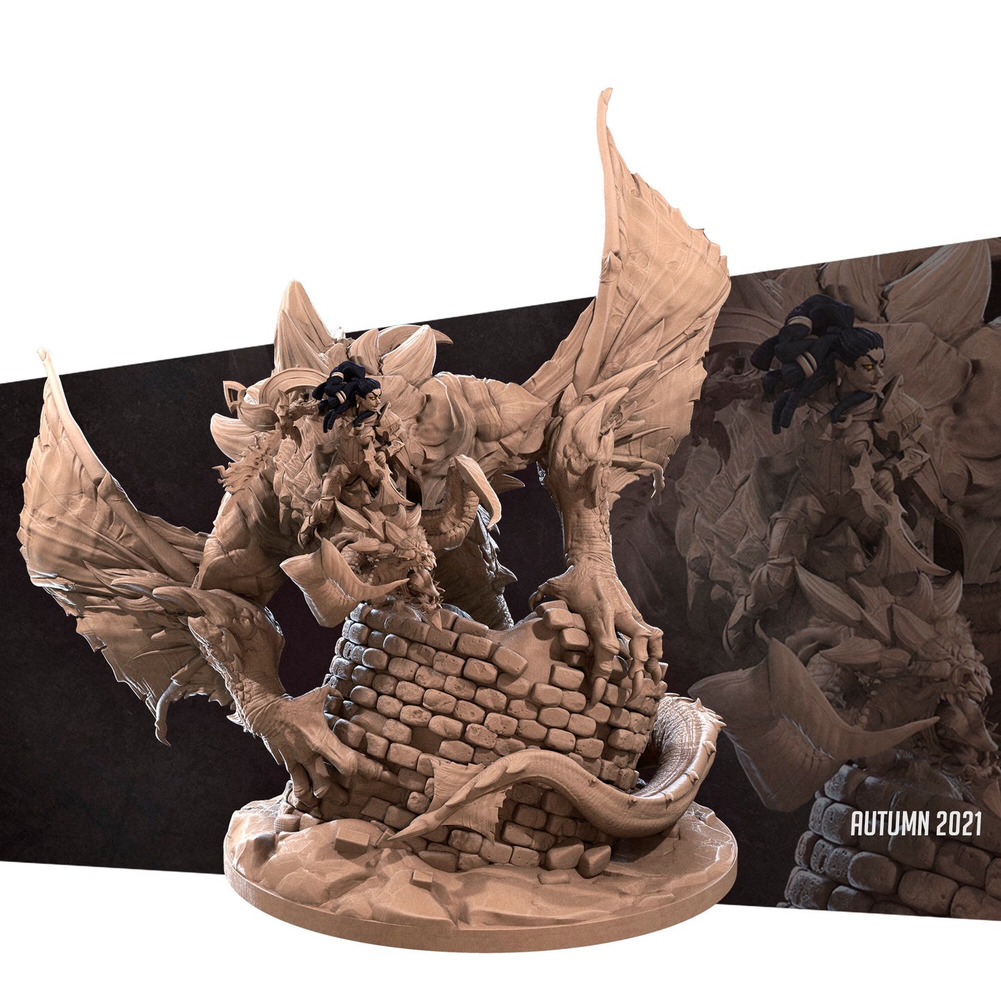 Nightfall the Corrupted Wyvern | TABLETOP SCALE | TTRPG Miniature | Bite the Bullet | Unpainted, Unplated Resin 8k