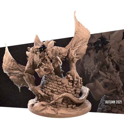 Nightfall the Corrupted Wyvern | TABLETOP SCALE | TTRPG Miniature | Bite the Bullet | Unpainted, Unplated Resin 8k