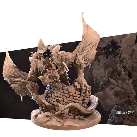Nightfall the Corrupted Wyvern | TABLETOP SCALE | TTRPG Miniature | Bite the Bullet | Unpainted, Unplated Resin 8k