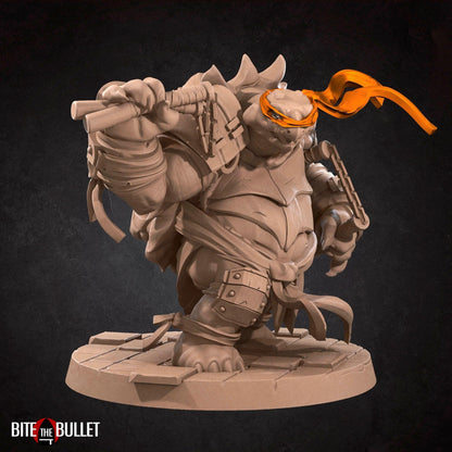 Tortle Ninjas Set | TABLETOP SCALE | D&D TTRPG Miniature | Bite the Bullet | Unpainted, Unplated Resin 8k