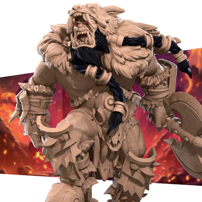 Orc Barbarian | TABLETOP SCALE | D&D TTRPG Miniature | Bite the Bullet | Unpainted, Unplated Resin 8k