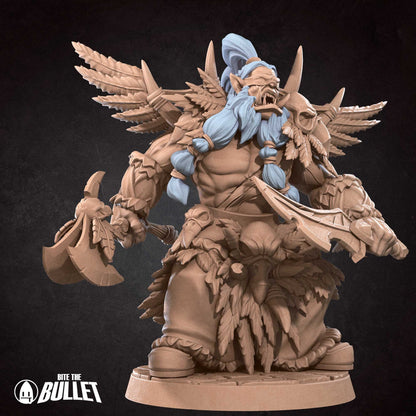 Orc Druid | TABLETOP SCALE | D&D TTRPG Miniature | Bite the Bullet | Unpainted, Unplated Resin 8k