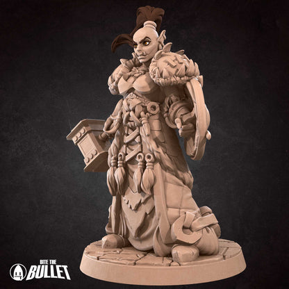 Orc Fighter | TABLETOP SCALE | D&D TTRPG Miniature | Bite the Bullet | Unpainted, Unplated Resin 8k