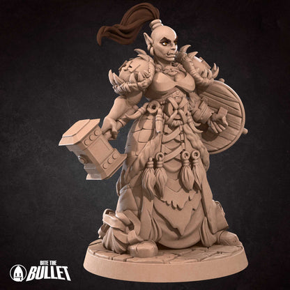 Orc Fighter | TABLETOP SCALE | D&D TTRPG Miniature | Bite the Bullet | Unpainted, Unplated Resin 8k