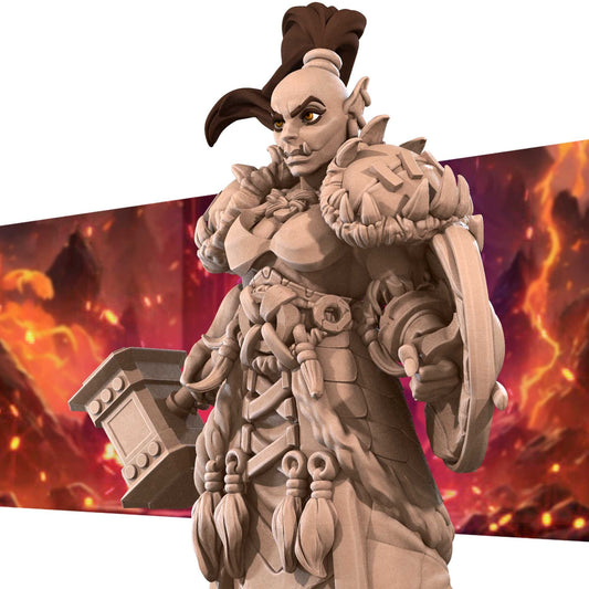 Orc Fighter | TABLETOP SCALE | D&D TTRPG Miniature | Bite the Bullet | Unpainted, Unplated Resin 8k