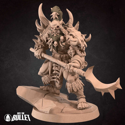Orc Necromancer | TABLETOP SCALE | D&D TTRPG Miniature | Bite the Bullet | Unpainted, Unplated Resin 8k