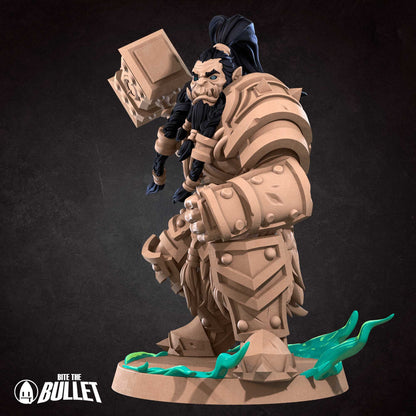 Orc Shaman | TABLETOP SCALE | D&D TTRPG Miniature | Bite the Bullet | Unpainted, Unplated Resin 8k