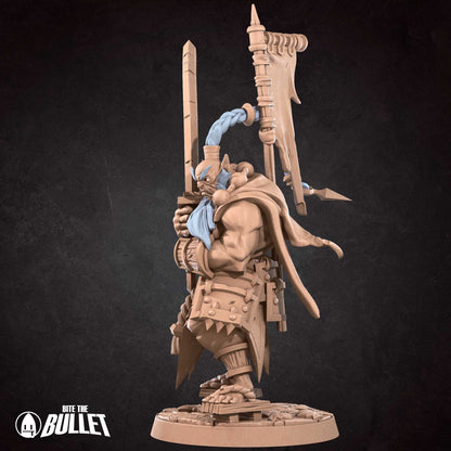 Orc Swordmaster | TABLETOP SCALE | D&D TTRPG Miniature | Bite the Bullet | Unpainted, Unplated Resin 8k