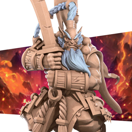 Orc Swordmaster | TABLETOP SCALE | D&D TTRPG Miniature | Bite the Bullet | Unpainted, Unplated Resin 8k