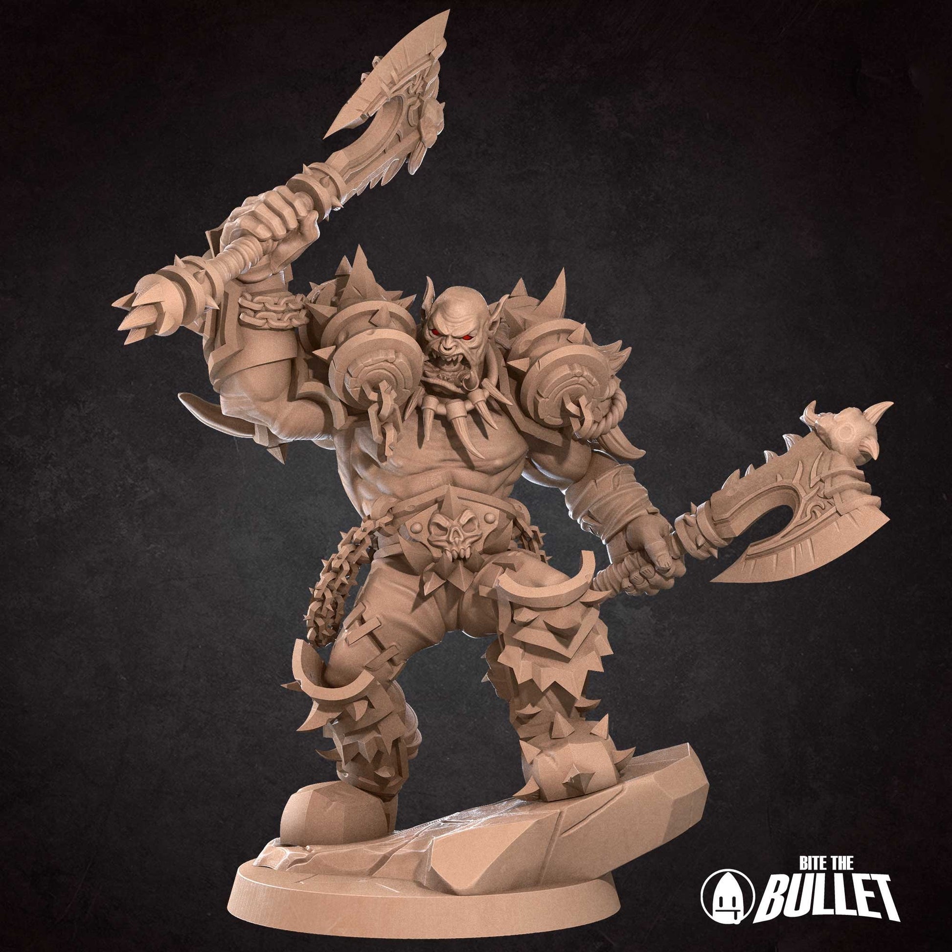 Orc Warrior | TABLETOP SCALE | D&D TTRPG Miniature | Bite the Bullet | Unpainted, Unplated Resin 8k