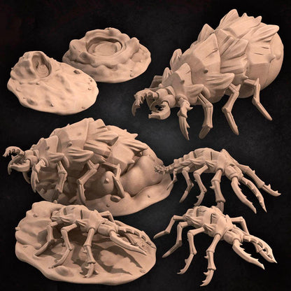 Sand Maggots Set | TABLETOP SCALE | D&D TTRPG Miniature | Bite the Bullet