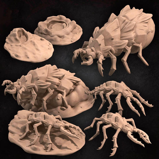 Sand Maggots Set | TABLETOP SCALE | D&D TTRPG Miniature | Bite the Bullet