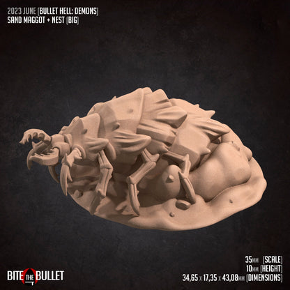 Sand Maggots Set | TABLETOP SCALE | D&D TTRPG Miniature | Bite the Bullet