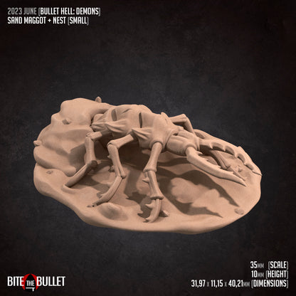 Sand Maggots Set | TABLETOP SCALE | D&D TTRPG Miniature | Bite the Bullet