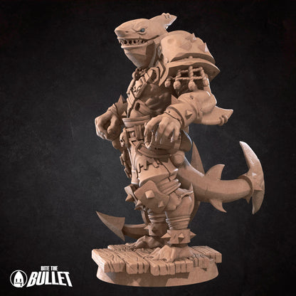 Sharkfolk Bandit | TABLETOP SCALE | TTRPG Miniature | Bite the Bullet | Unpainted, Unplated Resin 8k