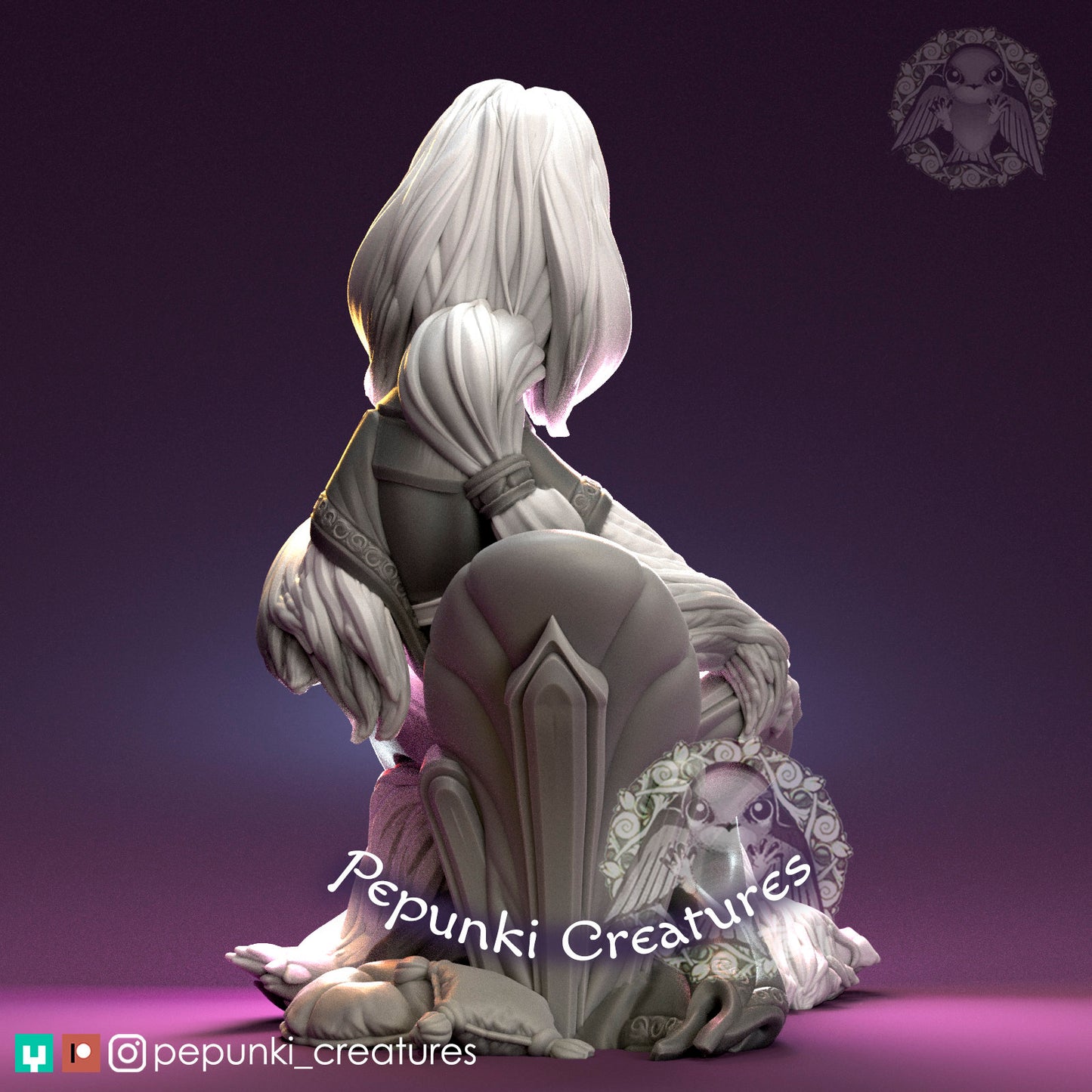 Afghan Hound Noble | Tabletop or Display Scale | D&D Humblewood TTRPG Miniature | Pepunki Creatures