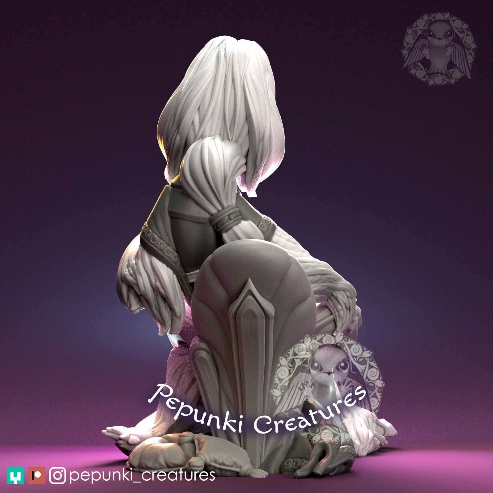 Afghan Hound Noble | Tabletop or Display Scale | D&D Humblewood TTRPG Miniature | Pepunki Creatures