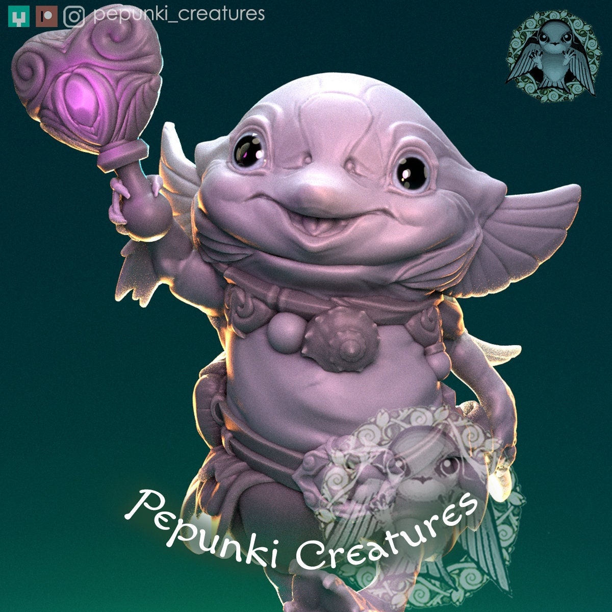 Little Sea Creature | Tabletop or Display Scale | D&D Humblewood TTRPG Miniature | Pepunki Creatures