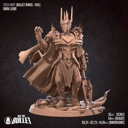 Bullet Rings, Dark Lord | TABLETOP SCALE | TTRPG Miniature | Bite the Bullet | Unpainted, Unplated Resin 8k